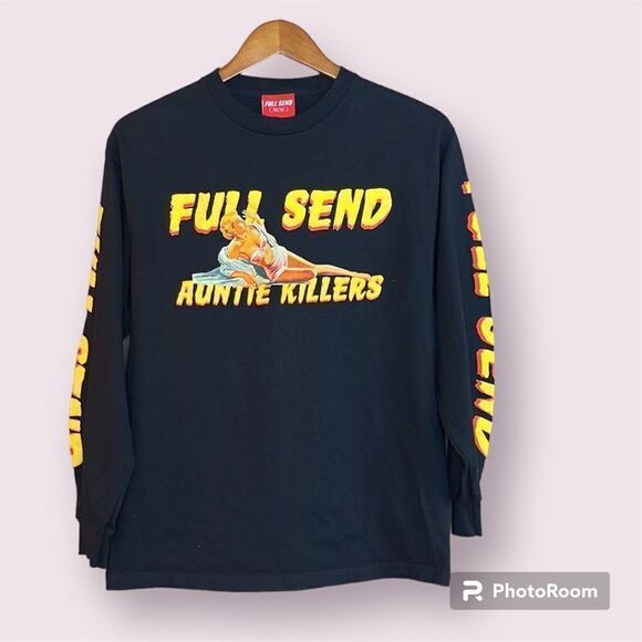 FULL SEND Nelk Boys Auntie Killers Graphic Long Sleeve Tee - Picture 1 of 12